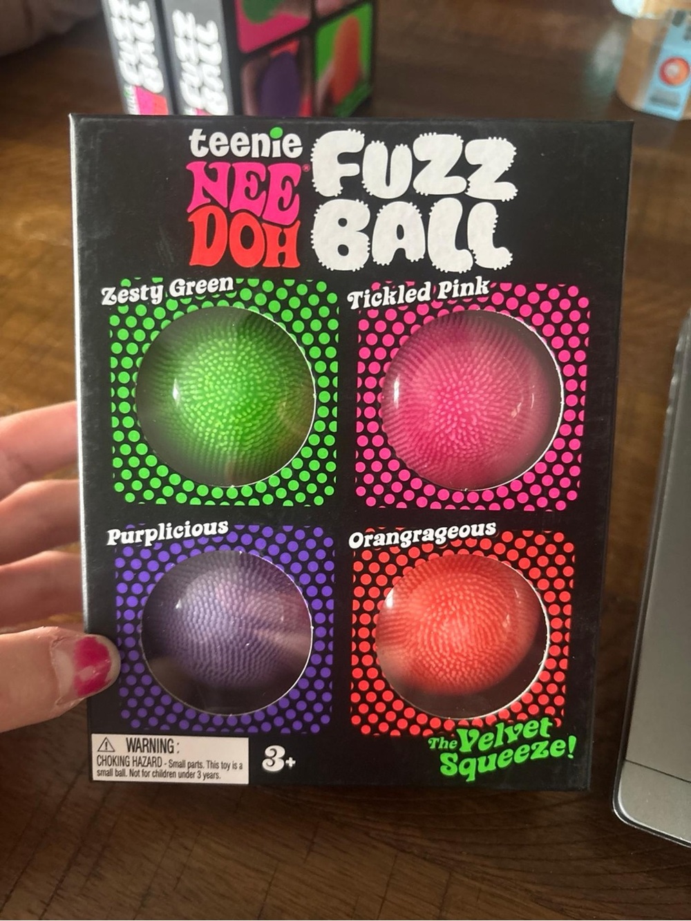 teenie NEE DOH Fuzz Ball 4-Pack - Green, Pink, Purple, Orange